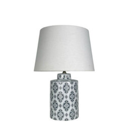 Minster Traditional Table Lamp And Shade - Ceramic - L20 X W20 X H43 Cm - thumbnail 1