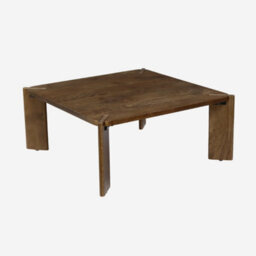 Sweeek - Square Coffee Table In Solid Mango Wood Reva Walnut Coloured 80X80X36 Cm - thumbnail 1