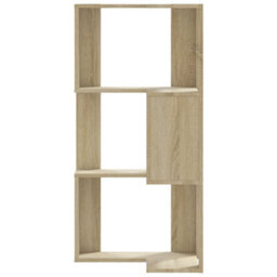 Walplus Corner Bookcase 3-Tier Sonoma Oak 50X50X102 Cm Engineered Wood - thumbnail 4