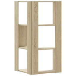 Walplus Corner Bookcase 3-Tier Sonoma Oak 50X50X102 Cm Engineered Wood - thumbnail 6