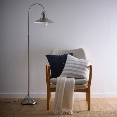 K Living Chester Satin Nickel Vintage Freestanding Fishermans Floor Lamp In A - image 1