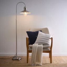 K Living Chester Satin Nickel Vintage Freestanding Fishermans Floor Lamp In A - thumbnail 2