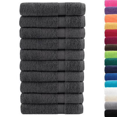 Berkfield Durable Premium Sauna Towels Solund 10Pcs Anthracite 80X200Cm 600Gsm