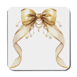 Benjamin Tate Design Gold Ribbon Placemat And Coaster Set, Luxury Bow Collection, Wood Base, Limited Edition - thumbnail 3
