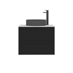 Royal Bathrooms Royal Bathroom Elmore 700mm Matt Nocturne Black Wall Mounted Countertop Bathroom Vanity Unit 2 Drawer With Art Round Basin - thumbnail 7