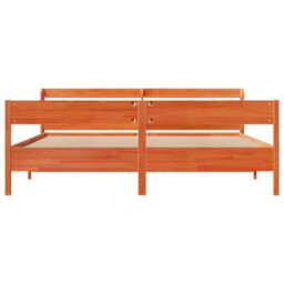 Berkfield Bed Frame Without Mattress Wax Brown 180X200 Cm Super King Solid Wood Pine - thumbnail 4