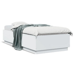 Berkfield Bed Frame With Led Without Mattress White 90X200 Cm - thumbnail 5