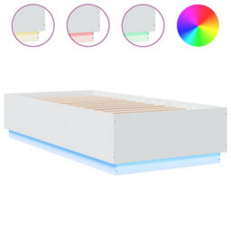 Berkfield Bed Frame With Led Without Mattress White 90X200 Cm - thumbnail 2