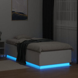 Berkfield Bed Frame With Led Without Mattress White 90X200 Cm - thumbnail 4