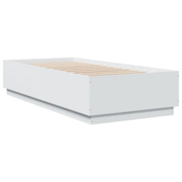 Berkfield Bed Frame With Led Without Mattress White 90X200 Cm - thumbnail 3
