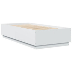 Berkfield Bed Frame With Led Without Mattress White 90X200 Cm - thumbnail 8