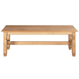 Mews Corona Dining Bench 4Ft Long Seating Chair Mexican Solid Pine Mexican Styling - thumbnail 3