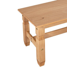 Mews Corona Dining Bench 4Ft Long Seating Chair Mexican Solid Pine Mexican Styling - thumbnail 5