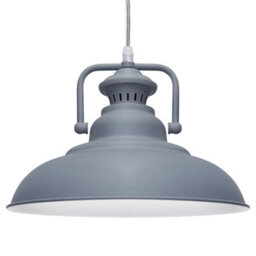 Long Life Lamps Company Industrial Vintage Ceiling Pendant Light Shade Grey Metal Lamp Shade M0113 - thumbnail 1