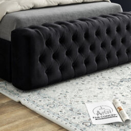Gemia Mirror Upholstered Soft Velvet Designer Bed Frame - thumbnail 4
