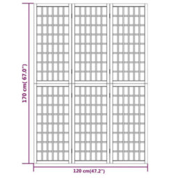 Walplus Folding 3 Panel Japanese Style Room Divider 120 By 170 Centimetres White - thumbnail 7
