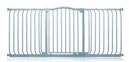 Safetots Curved Top Safety Gate, 161Cm - 170Cm, Matt Grey, Pressure Fit Stair Gate - thumbnail 1