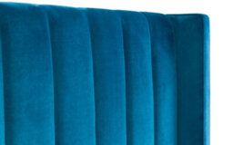 "Ashfield Premium - Teal Scalloped Velvet Ottoman Bed - Double 4Ft 6"" (135Cm)" - thumbnail 9