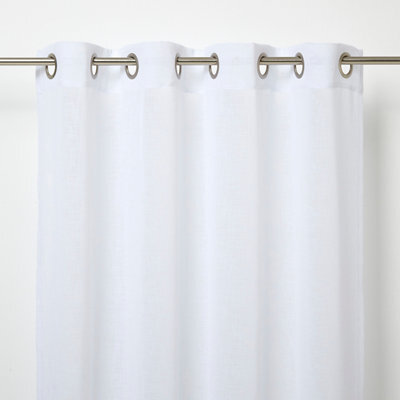 GoodHome Howley White Plain Daylight Eyelet Voile Curtain (W)140Cm (L)260Cm, Single - image 1