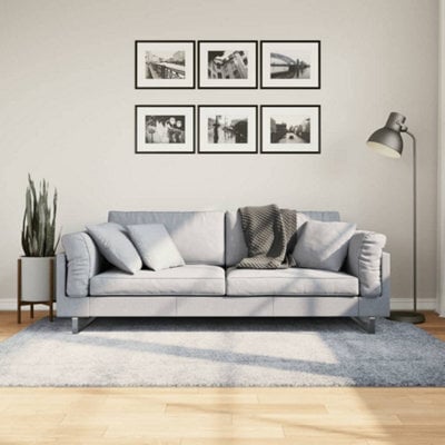Berkfield Shaggy Rug Pamplona High Pile Modern Blue 140X200 Cm - image 1