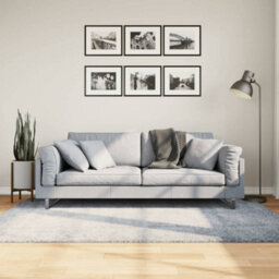 Berkfield Shaggy Rug Pamplona High Pile Modern Blue 140X200 Cm - thumbnail 1