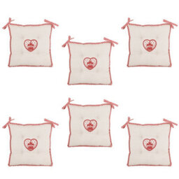Dibor Set Of 6 Gingham Stag Indoor Furniture Dining Chair Seat Pads (L)40Cm X (W)40Cm - thumbnail 1