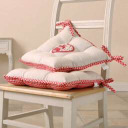 Dibor Set Of 6 Gingham Stag Indoor Furniture Dining Chair Seat Pads (L)40Cm X (W)40Cm - thumbnail 2