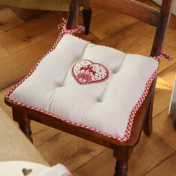 Dibor Set Of 6 Gingham Stag Indoor Furniture Dining Chair Seat Pads (L)40Cm X (W)40Cm - thumbnail 3