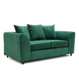 Abakus Direct Jumbo Grid Forest Green 2 Seater Sofa Plush Comfort With Deeply Padded Cushions - thumbnail 2