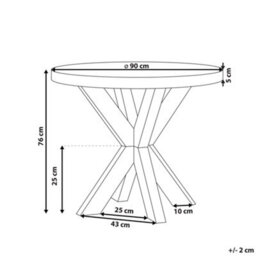 Beliani Garden Dining Table Olbia 90 Cm 90 Cm Concrete Grey - thumbnail 3