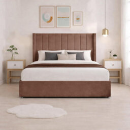 Luxury Mink Plush Milan Single Bed Frame With Mattress 54 Inches Wingback Headboard 2 Footend Storage Drawers - thumbnail 4