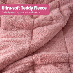 Vivo Teddy Fleece Weighted Blanket Quilted Sherpa Throw Deep Sleep Therapy Relax - 125 X 180Cm - 6Kg - thumbnail 6