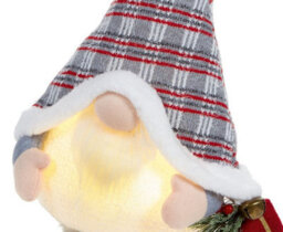 Premier Decorations Limited Light Up Grey Standing Christmas Gonk Carrying Parcel 50Cm - thumbnail 6