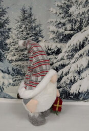 Premier Decorations Limited Light Up Grey Standing Christmas Gonk Carrying Parcel 50Cm - thumbnail 4