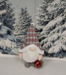 Premier Decorations Limited Light Up Grey Standing Christmas Gonk Carrying Parcel 50Cm - thumbnail 3