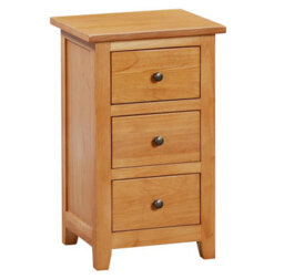 Hallowood Furniture Aston 3 Drawer Small Bedside Table (Pair) - thumbnail 8