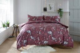 The Lyndon Company Woodland Toadstool 200 Thread Brushed Count Cotton Rich Reversible Duvet Cover Set Pulm/gray - thumbnail 1