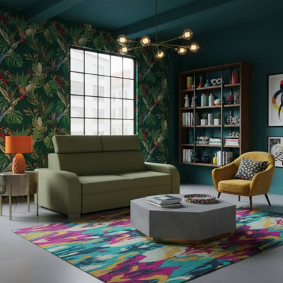 Oslo M 3 Living Room Sofa No Sleeping Function Mdf Chipboard Polyurethane Foam Wooden Frame 200X100X85 100Cm Green - image 1