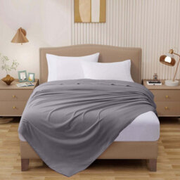 Ameha Flat Sheet 100% Egyptian Cotton Bedsheet Breathable Non Iron Fade Resistant Hotel Quality Grey King Size 270X298 Cm - thumbnail 9