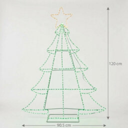 Pegdev 120Cm Light Up Metal Silhouette Christmas Tree - thumbnail 3