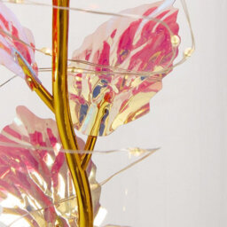 Living And Home Gold Red Glass Dome Rose Warm Light Glass Lamp 10Cm Dia X 20Cm H - thumbnail 8