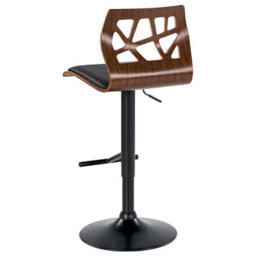 Beliani Set Of 2 Bar Chairs Petersburg Faux Leather Swivel Black - thumbnail 6