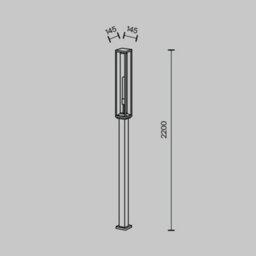 Luminosa Lighting Luminosa Cell 220Cm Outdoor Bollard Graphite Ip54 1Xe27 - thumbnail 3