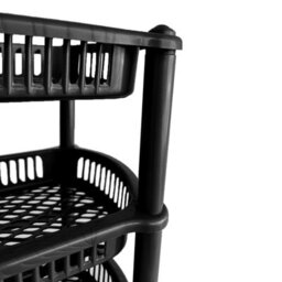 Vivo 4 Tier - Graphite Plastic Storage Shelf Shelves Basket Rack Caddy Home Kitchen Veg Fruit - thumbnail 5