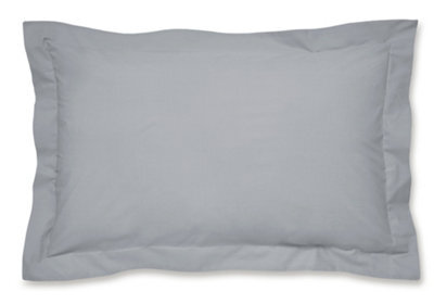Catherine Lansfield Easy Iron Percale Oxford 50X75Cm + Border Pack Of 2 Pillow Cases With Envelope Closure Grey - image 1