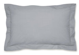 Catherine Lansfield Easy Iron Percale Oxford 50X75Cm + Border Pack Of 2 Pillow Cases With Envelope Closure Grey