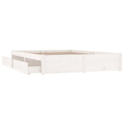 3103524 Vidaxl Bed Frame Without Mattress With Drawers White 160X200 Cm (814960+815000) - thumbnail 7