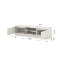Arte Maja 150Cm Tv Cabinet - Cashmere, Soft-Toned Media Storage With Clean Lines - thumbnail 4