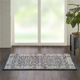 Navy/multicolor Luxurious Traditional Persian Easy To Clean Floral Rug For Dining Room Bedroom And Living Room-71 X 244Cm (Runner) - thumbnail 4