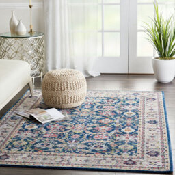 Navy/multicolor Luxurious Traditional Persian Easy To Clean Floral Rug For Dining Room Bedroom And Living Room-71 X 244Cm (Runner) - thumbnail 1